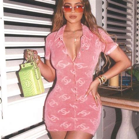 chanel pink dress kylie